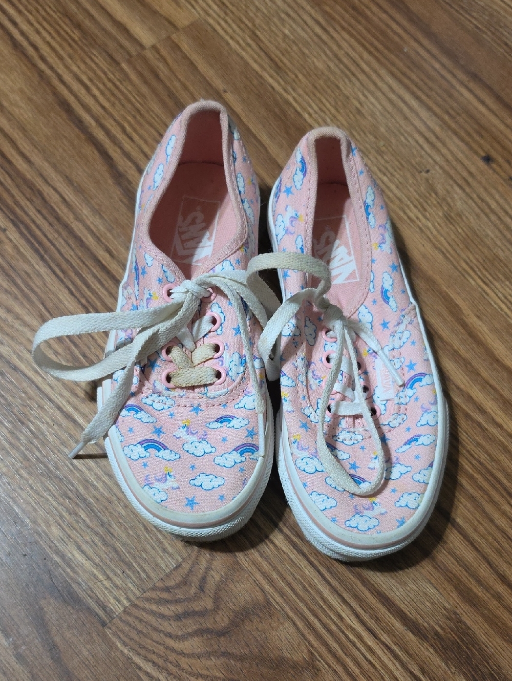Vans Pink Cloud & Rainbow Canvas Trainers